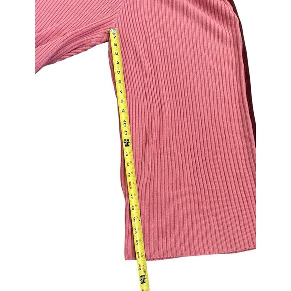 Eloquii Pink Ribbed Side Striped Crop Wide Leg Sweater Pants Size 26/28 - Picture 7 of 12